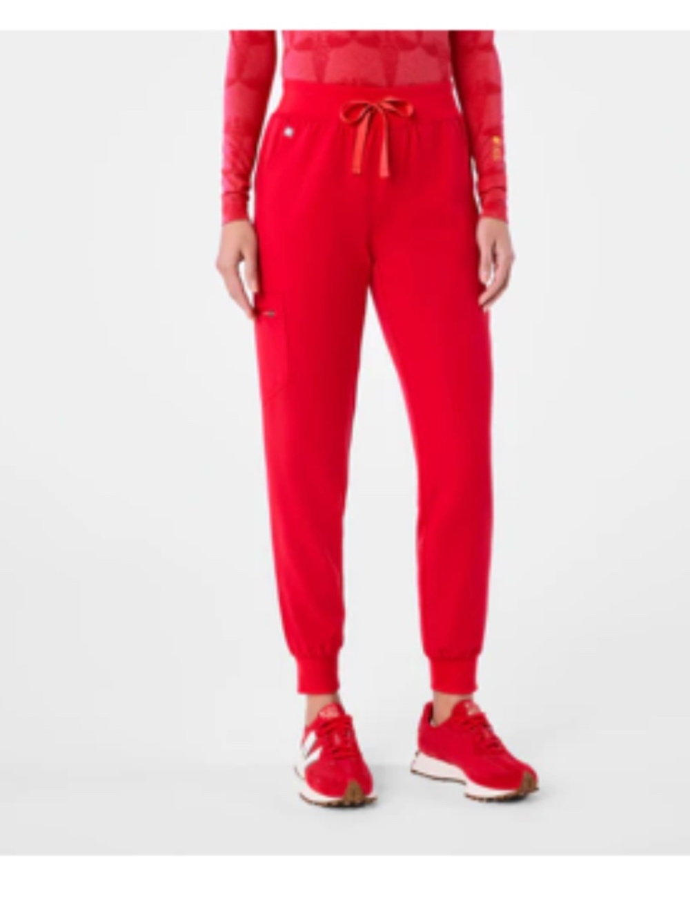 Figs High Waisted Zamora Pop Red XSP Like New